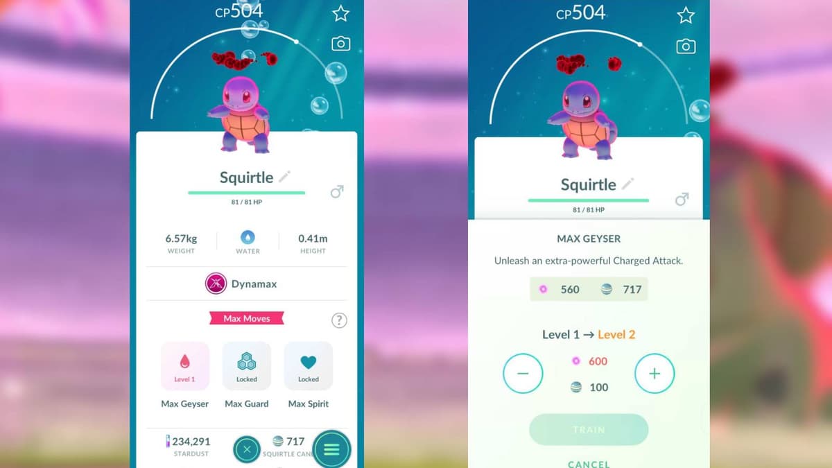 A screenshot shows how to use Max Particles to unlock new Max Moves in Pokemon Go