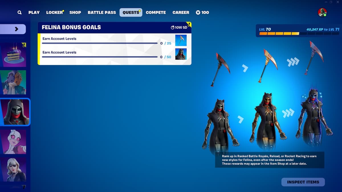 Fortnite felina quests