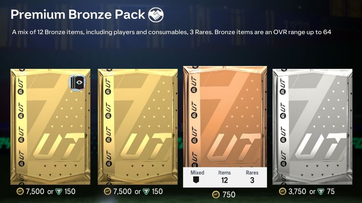 Screenshot of packs in EA FC 25 Ultimate Team