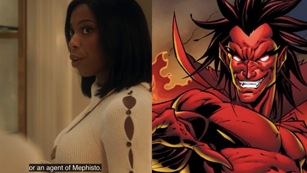 Sasheer Zamata in Agatha All Along and Mephisto in Marvel Comics