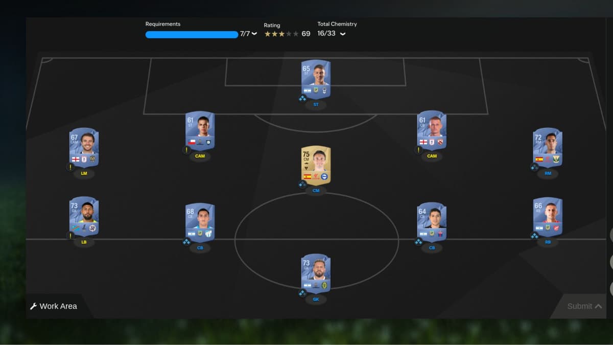 Screenshot of Give Me Five SBC solution in EA FC 25