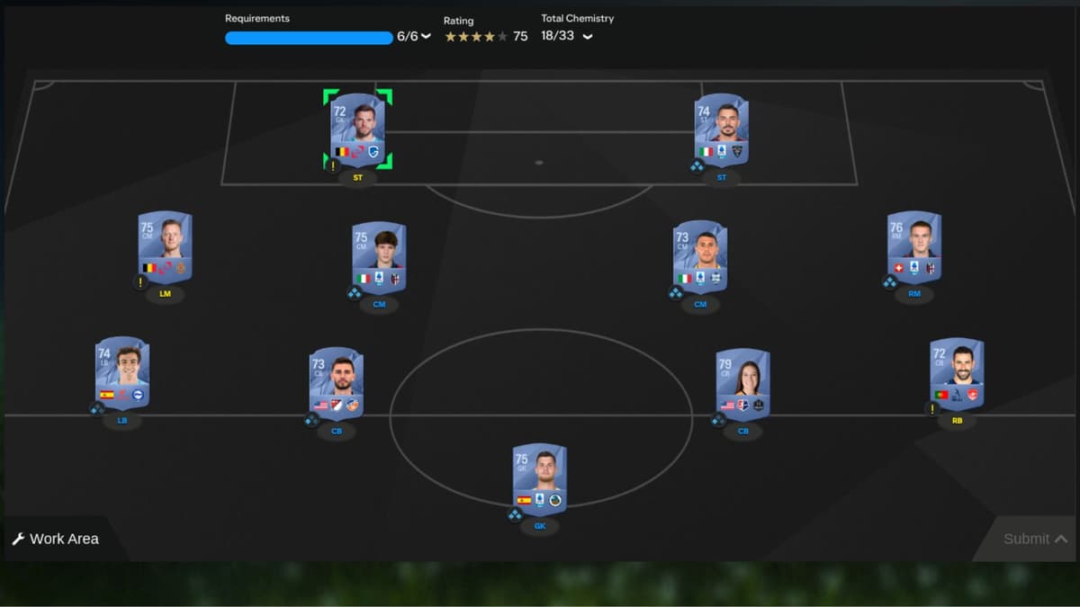 Screenshot of Six of the Best SBC solution in EA FC 25