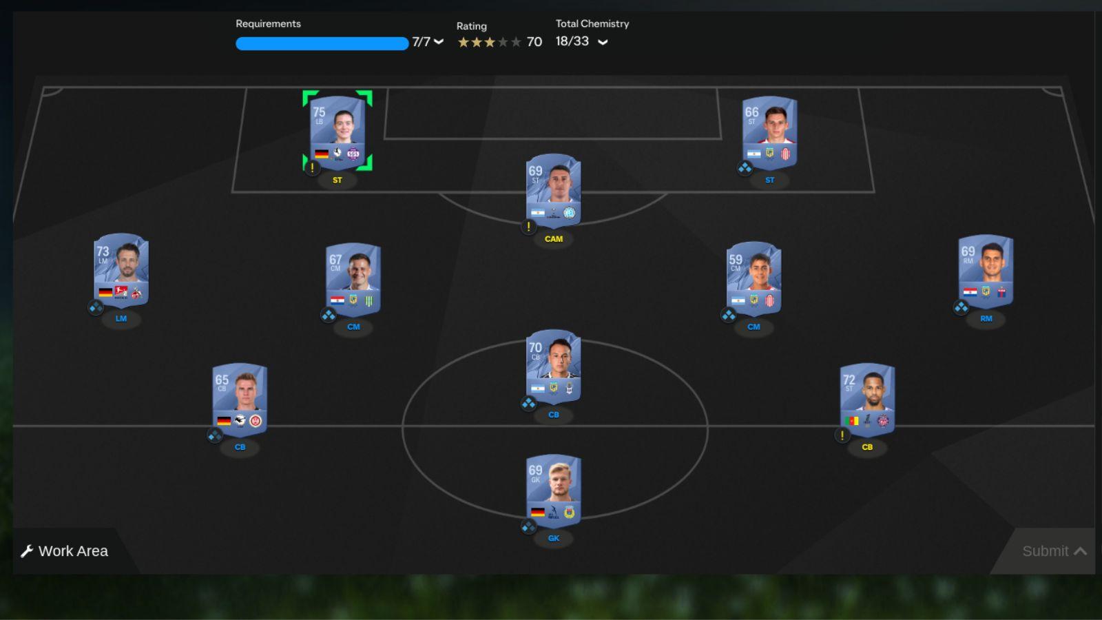 Screenshot of The Final Four SBC solution in EA FC 25