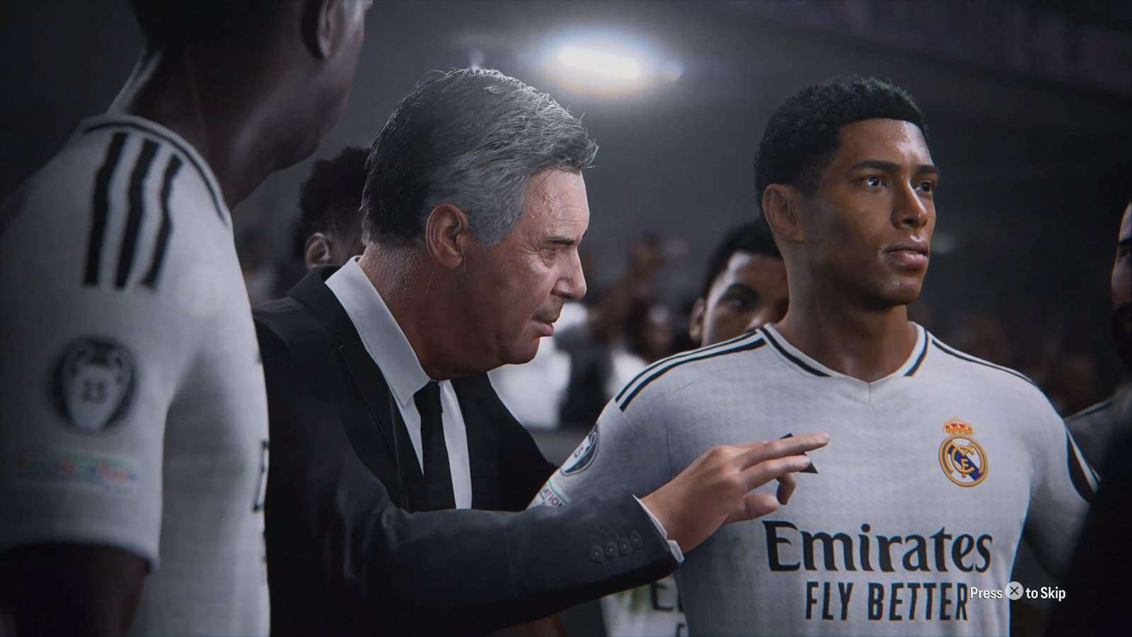 Carlo Ancelotti giving instructions in FC 25