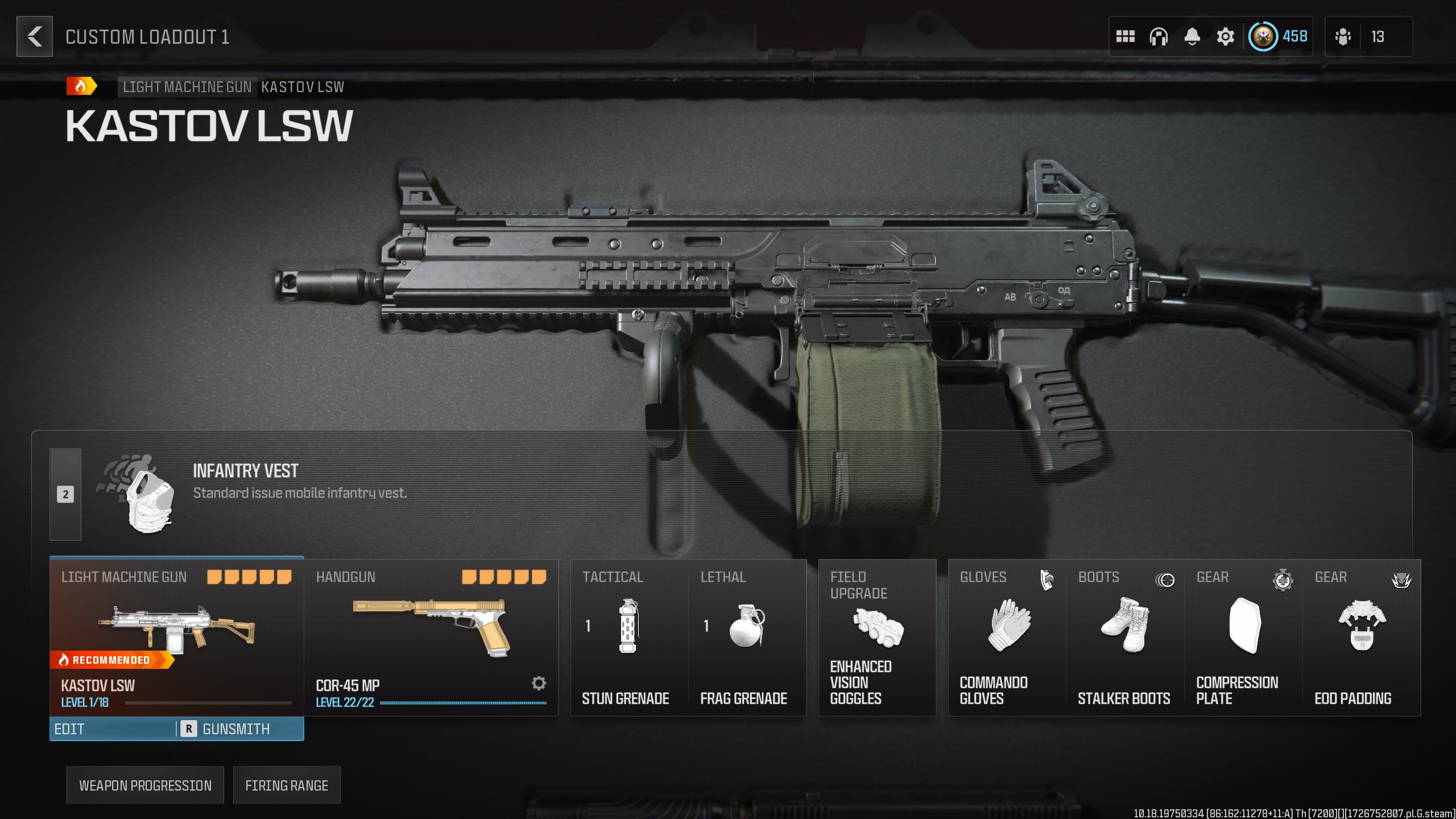 Screenshot of the best class to use with the Kastov LSW in MW3.