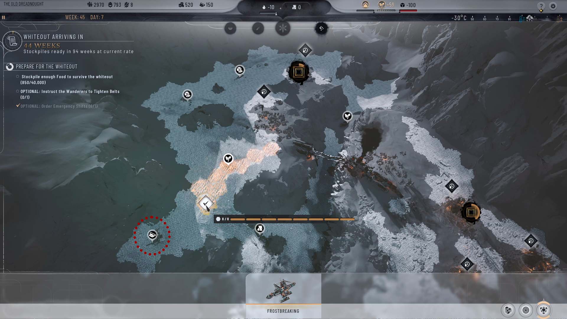 Finding Prestamps in Ancient Ruins in Frostpunk 2