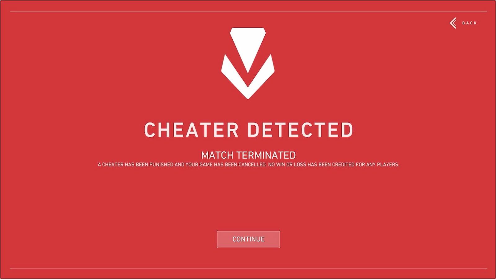 Valorant ranked rollback cheater detected