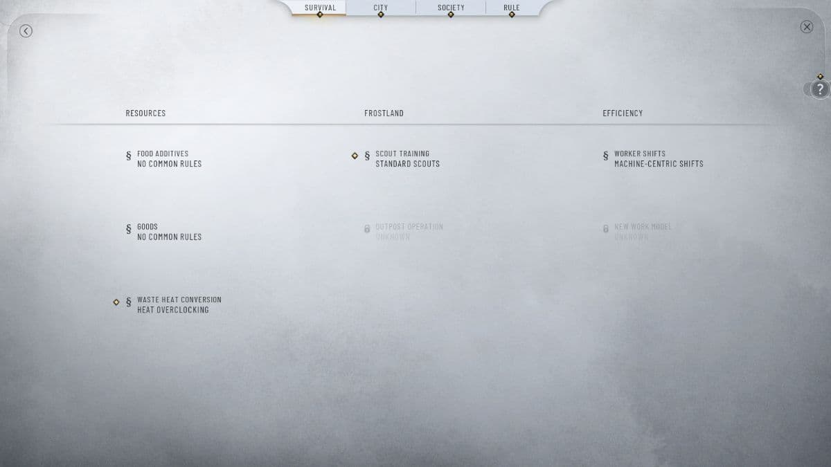 Consejo de Frostpunk 2: las mejores leyes para aprobar primero