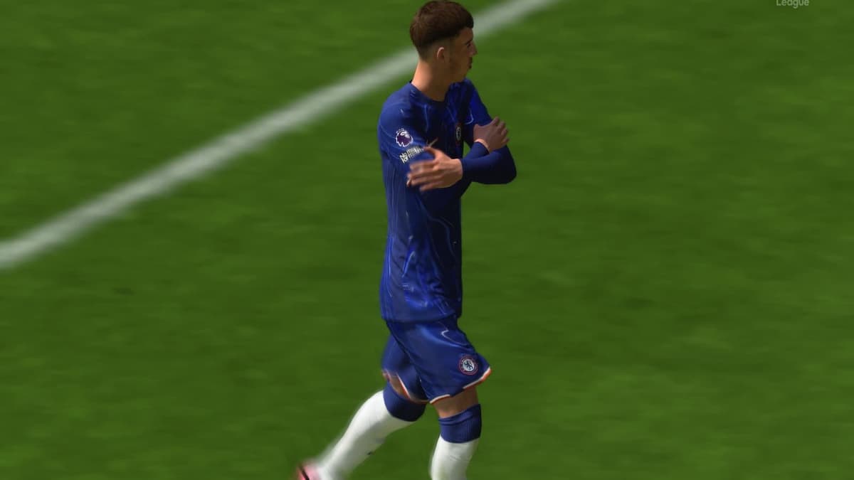 Cole Palmer doing his signature celebration in FC 25.