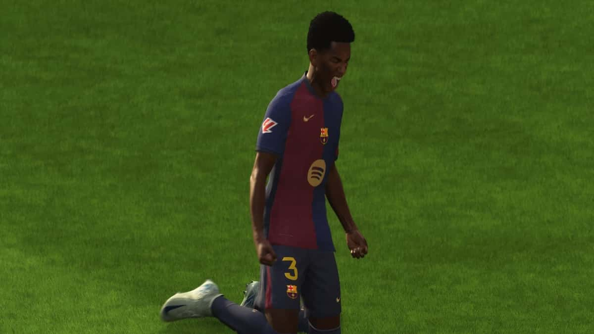 Screenshot of Balde celebrating a goal in in EA FC 25