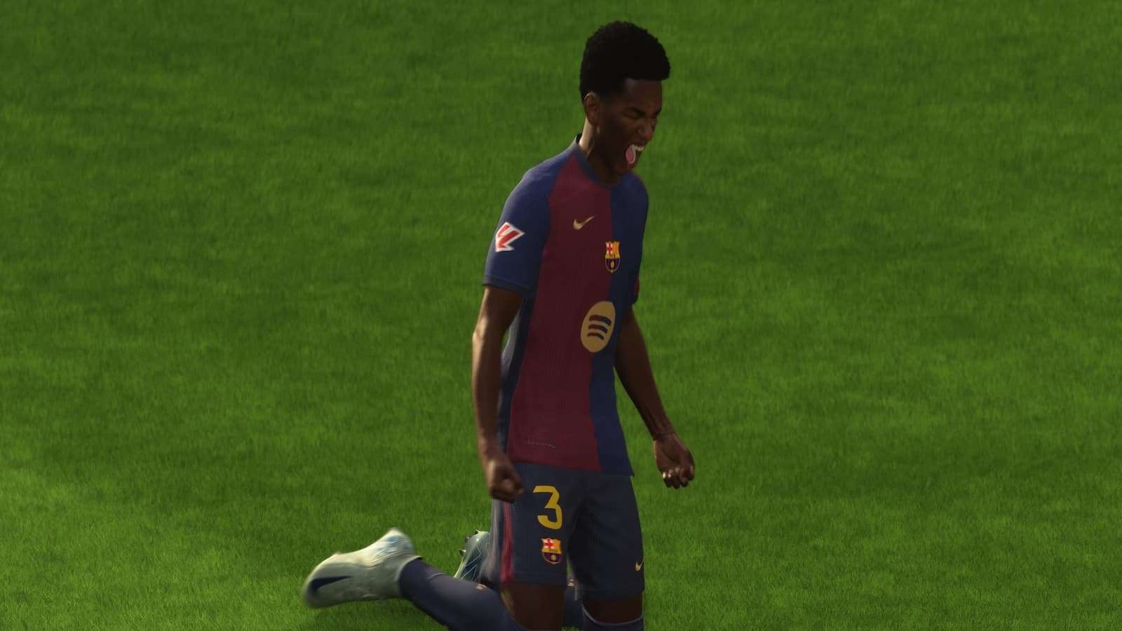 Screenshot of Balde celebrating a goal in in EA FC 25