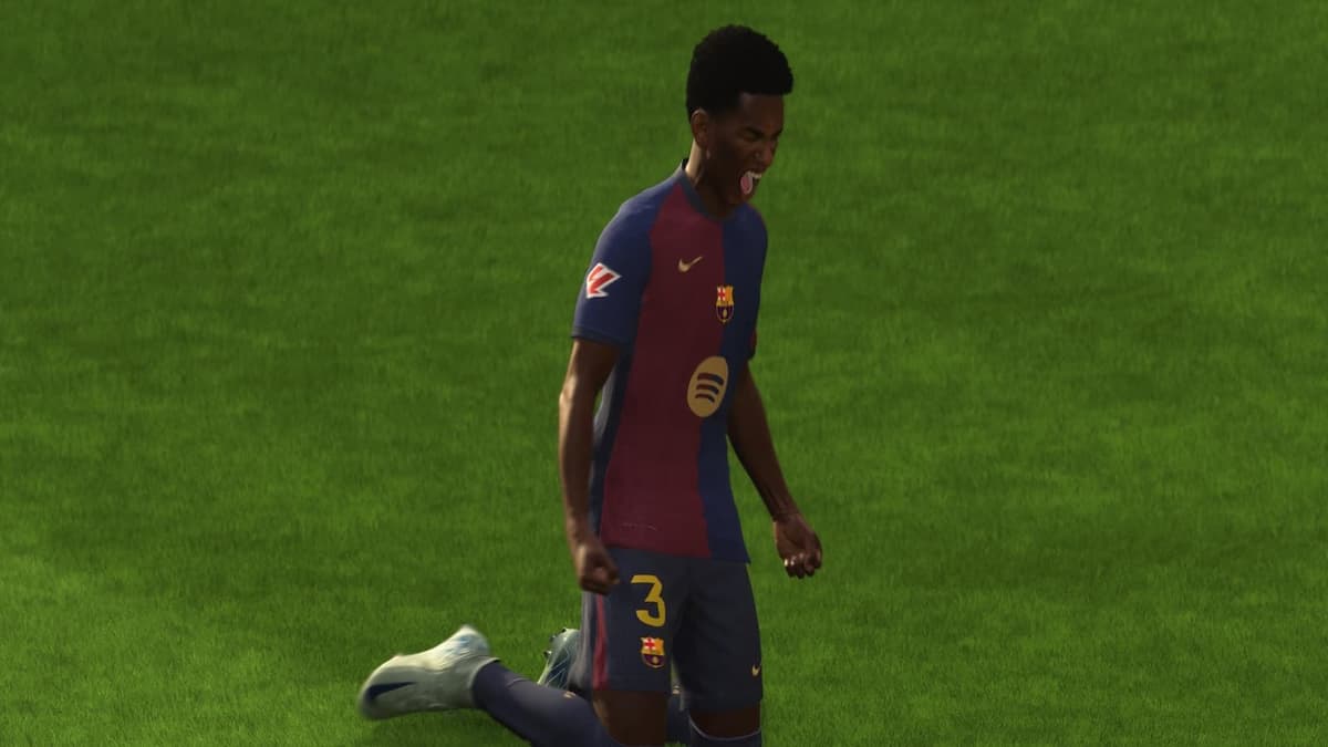 Screenshot of Balde celebrating a goal in in EA FC 25