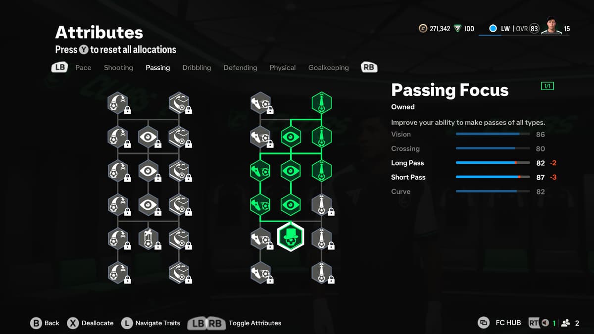 Image of the best attacking midfielder (CAM) build to make in EA FC 25 Clubs.