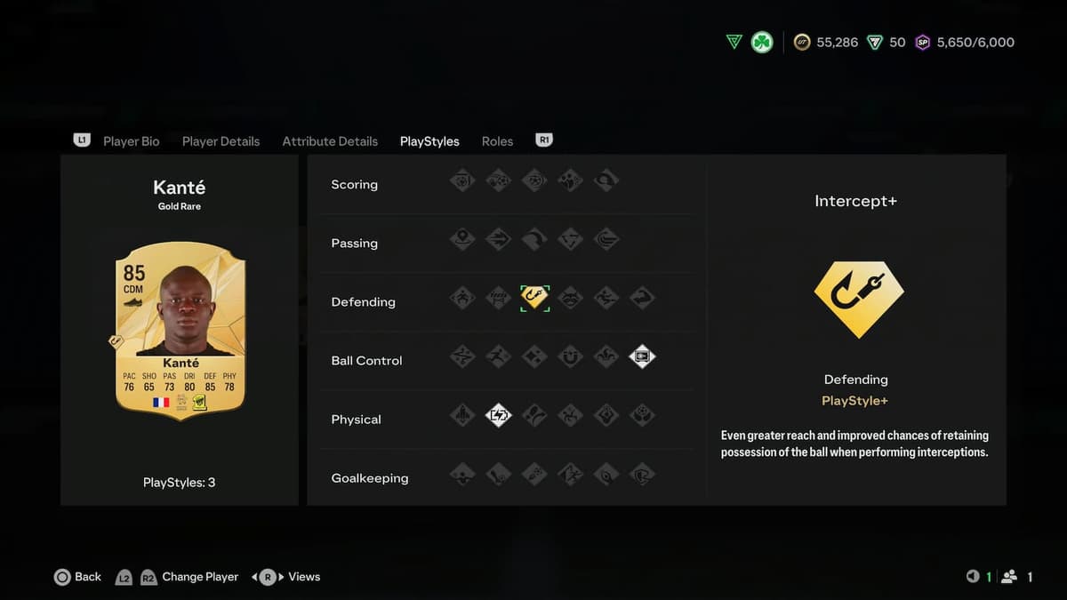 Ngolo Kante's PlayStyles in EA FC 25