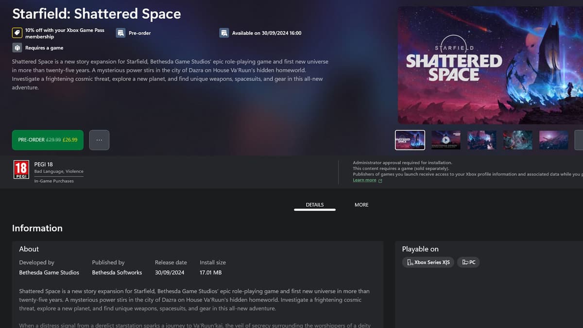 Quando o Starfield Shattered Space será lançado? Hora de lançamento em todas as regiões