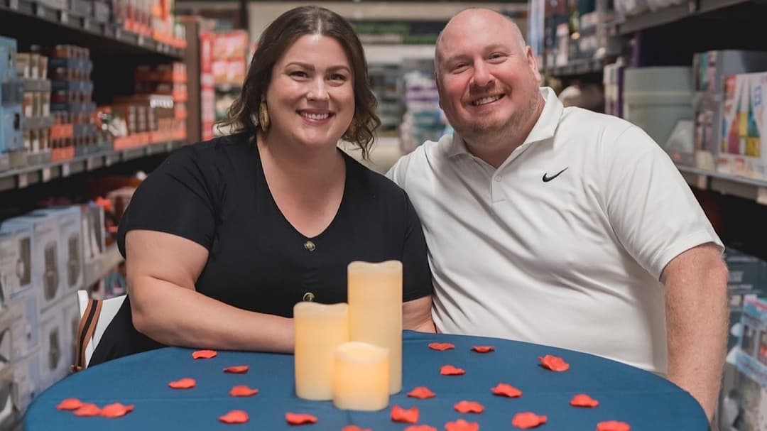 Couple goes viral after taking over Aldi’s aisle to celebrate their engagement