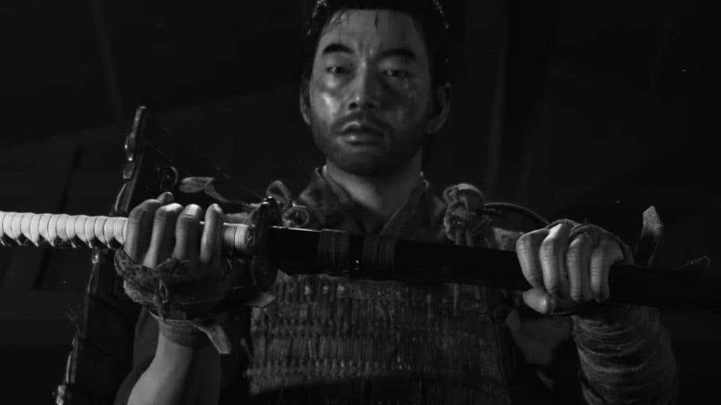 Jin Sakai unsheathing his sword