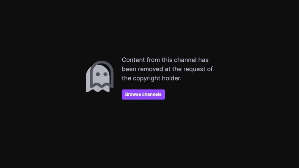 Twitch ban copyright message