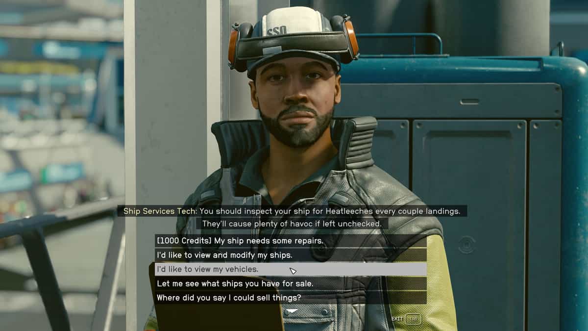 starfield I'd like to view my vehicle dialogue option