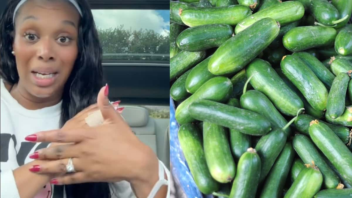 woman chops finger off doing viral cucumber salad trend