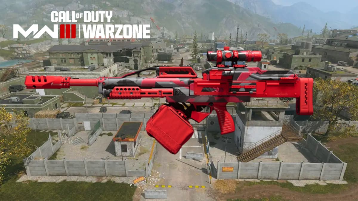 Red Pulemyot 762 LMG in Warzone next to logo