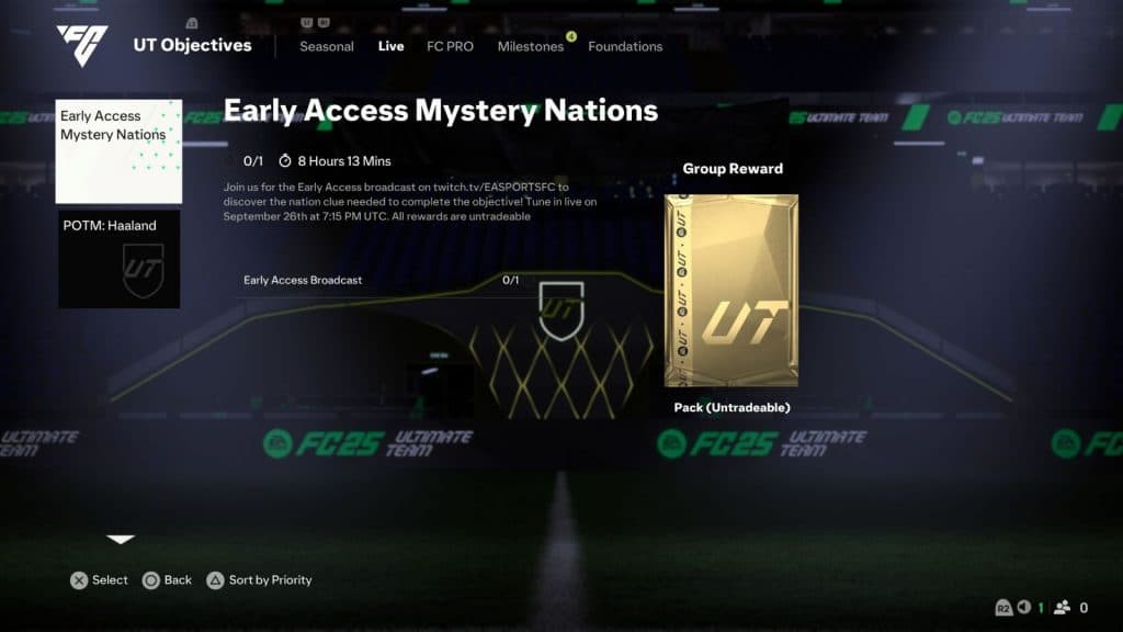 Early Access Mystery Nations objective in EA FC 25