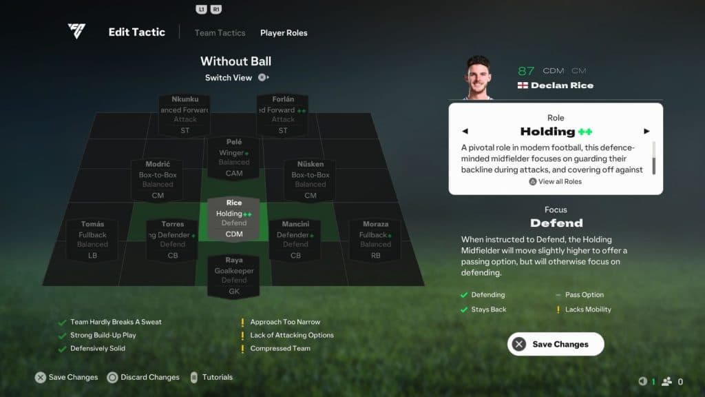 Screenshot of Holding Player Role in EA FC 25