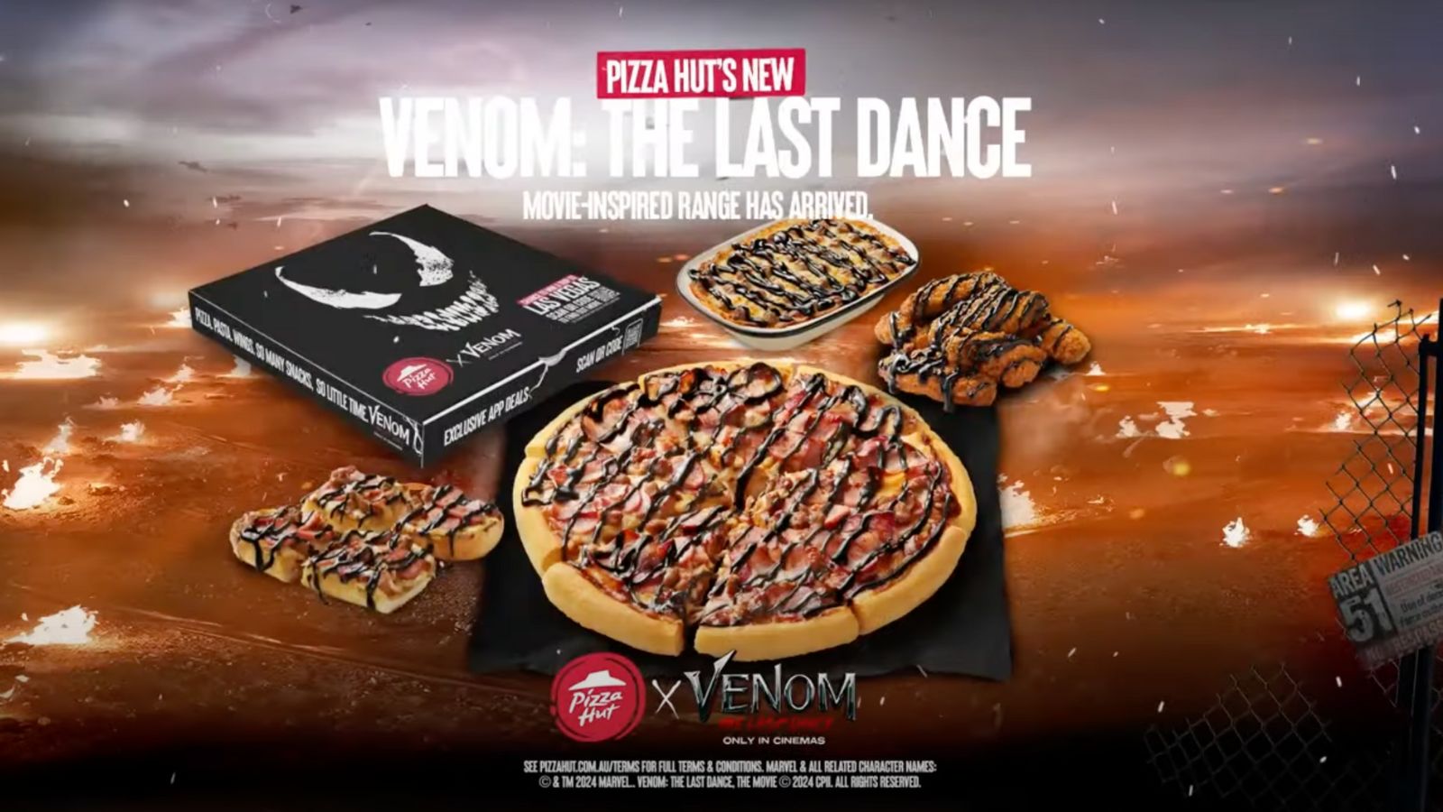 Pizza Hut lança linha exclusiva Venom: The Last Dance