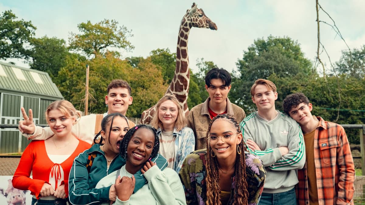 The cast of Heartstopper Season 3 at the zoo