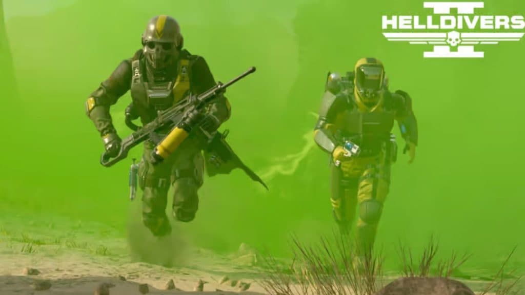 Helldivers running through gas