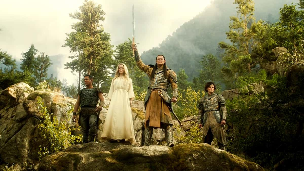 The cast of Rings of Power in Rivendell in the Season 2 finale of Rings of Power