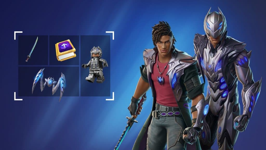 A screenshot featuring the Zain Level Up Quest Pack cosmetics in Fortnite.