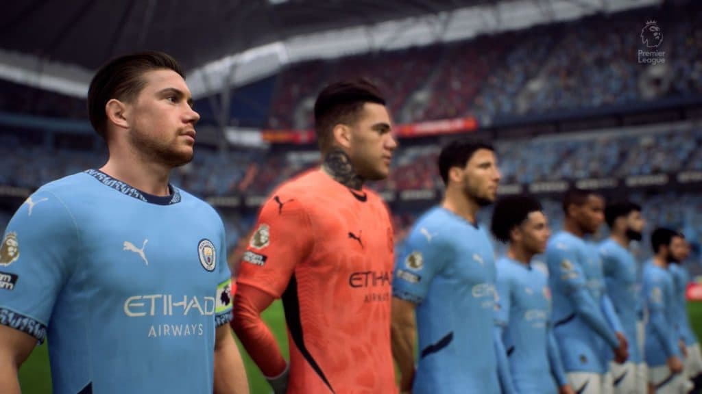 Manchester City line up in EA FC 25 Career Mode