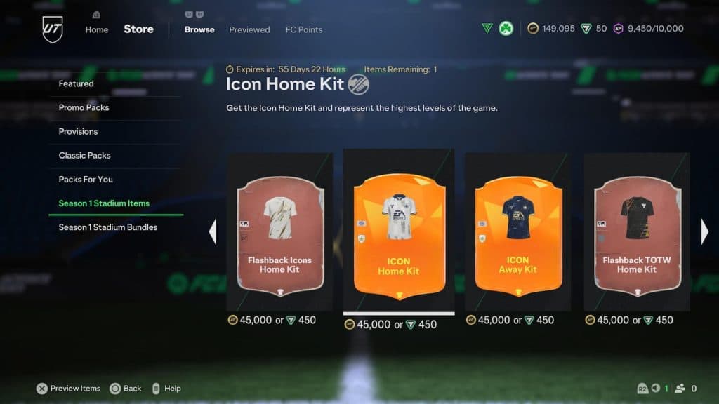 Icon Home and Away kit in FC 25