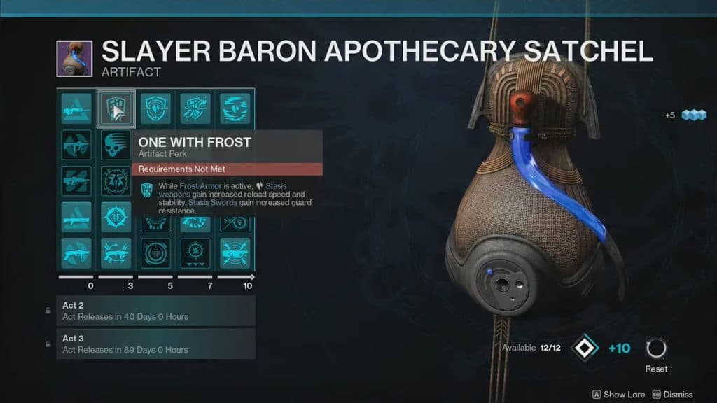 Screenshot of the Episode Revenant artifact in Destiny 2.