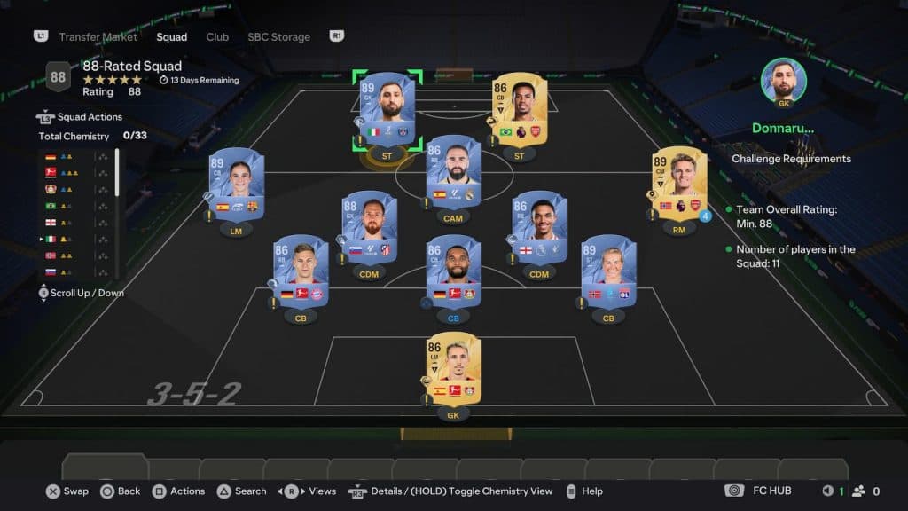 88-rated squad SBC solution in EA FC 25