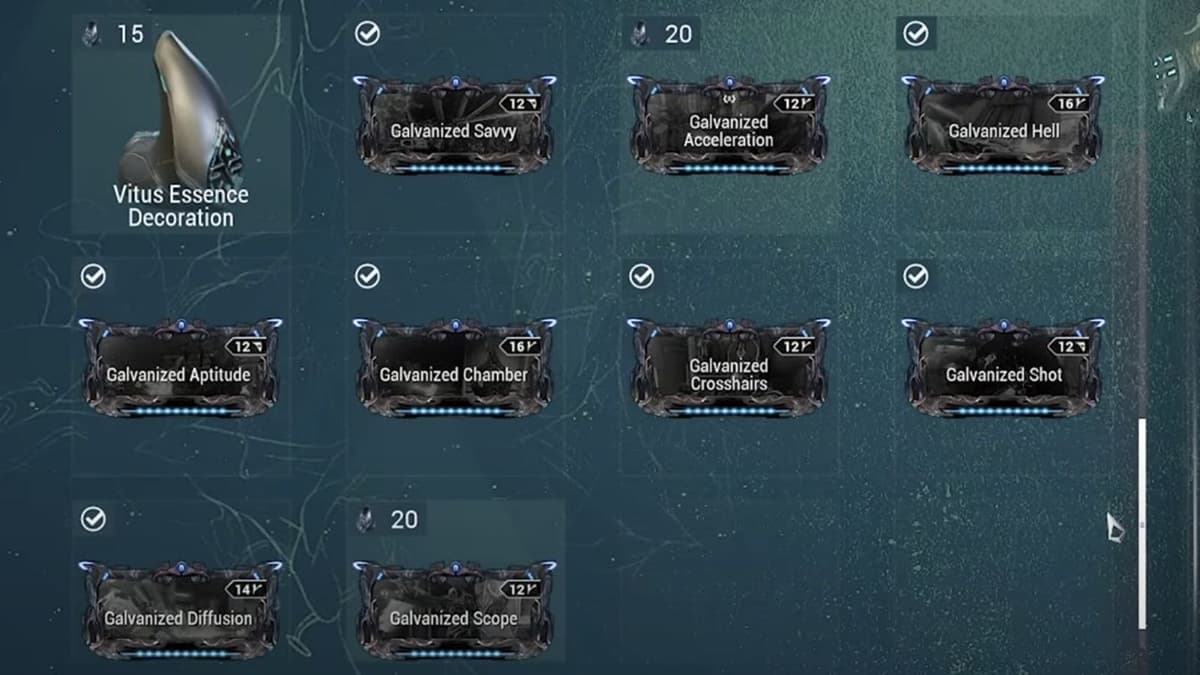 Como obter mods galvanizados para Warframe e cultivar Vitus Essence