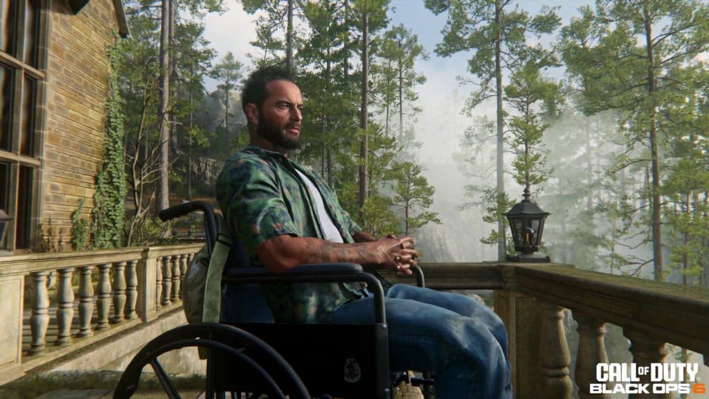 Woods in a wheelchair in black ops 6 campaign