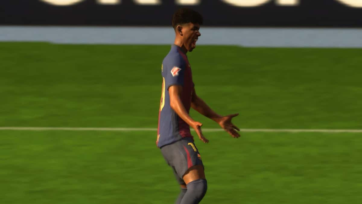 Lamine Yamal celebrating a goal in EA FC 25