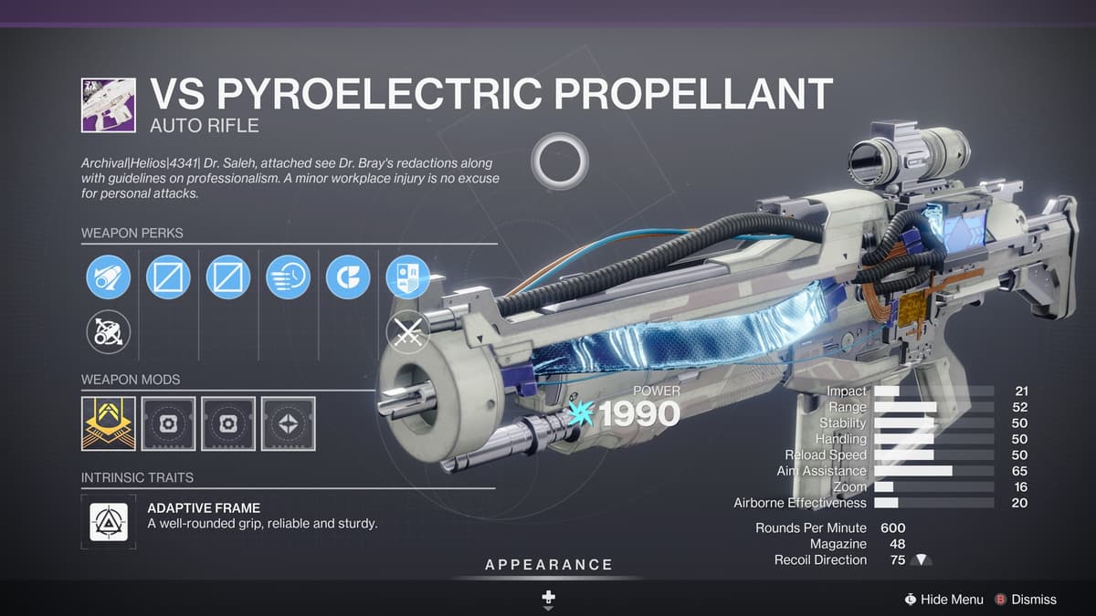 Destiny 2’s new Dungeon Auto Rifle is the first of its kind for 3 years