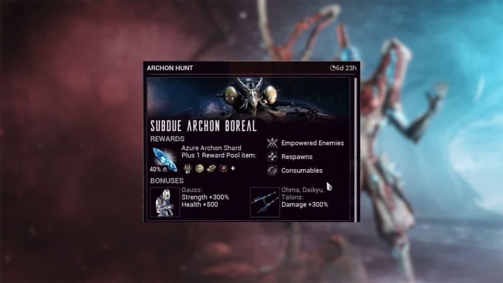 The Archon Hunt in Warframe for week ending October 13