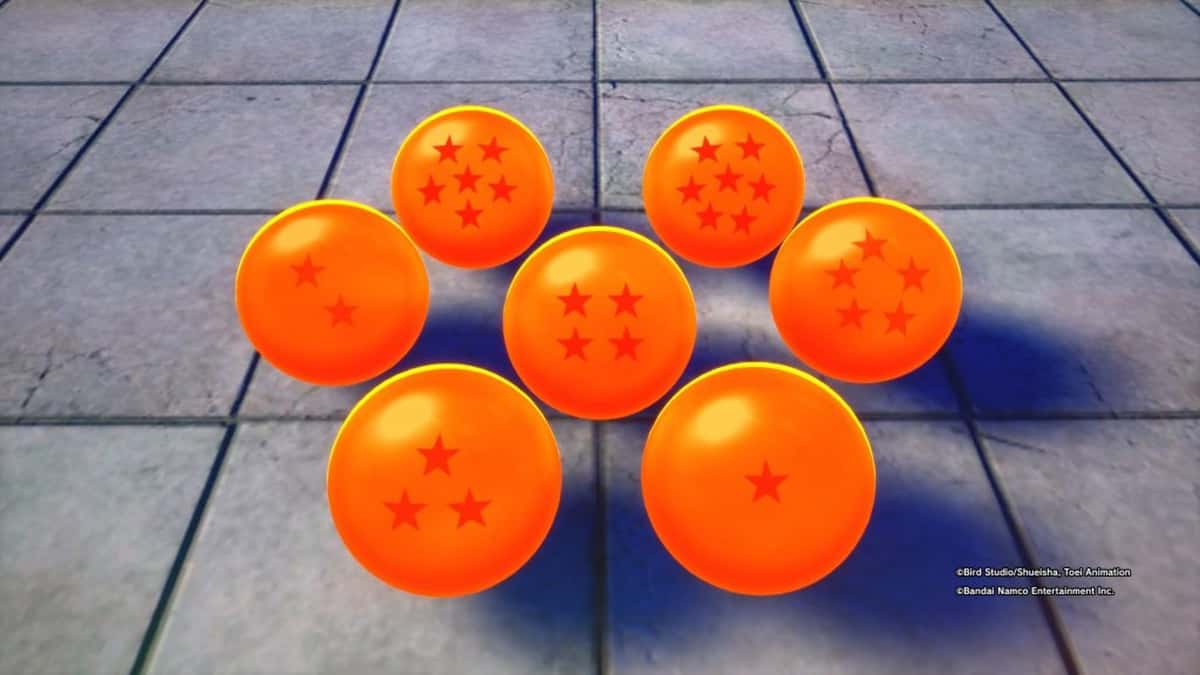 An screenshot of the Dragon Balls in Dragon Ball: Sparking Zero.