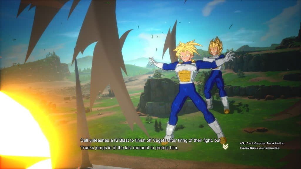 Trunks saves Vegeta Sparking Zero