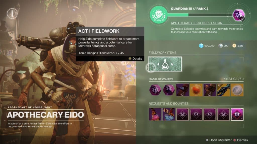 Apothecary Eido in Destiny 2 (Fieldwork guide)