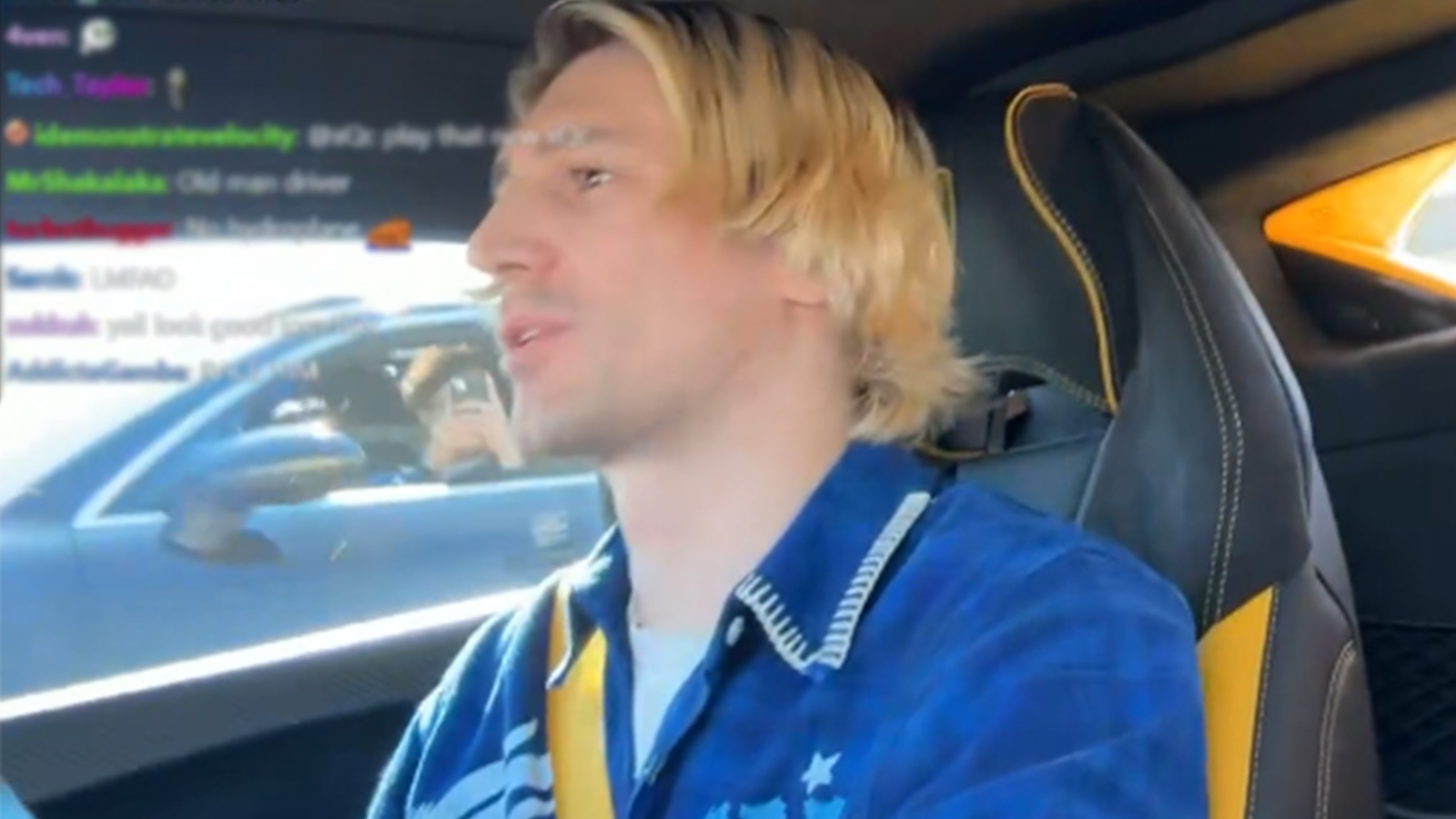 xQc chama um atirador de elite “insano” indo a 140 km/h para gravá-lo dirigindo um Lamborghini