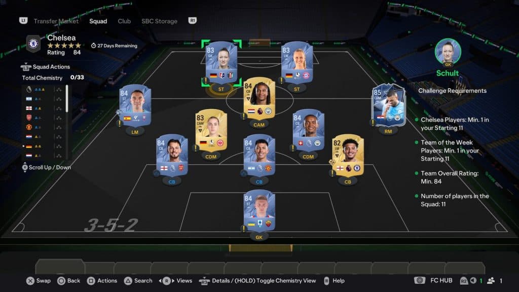 Cole Palmer Chelsea squad in EA FC 25