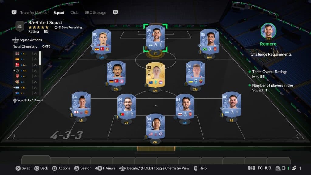 85-Rated Squad in EA FC 25