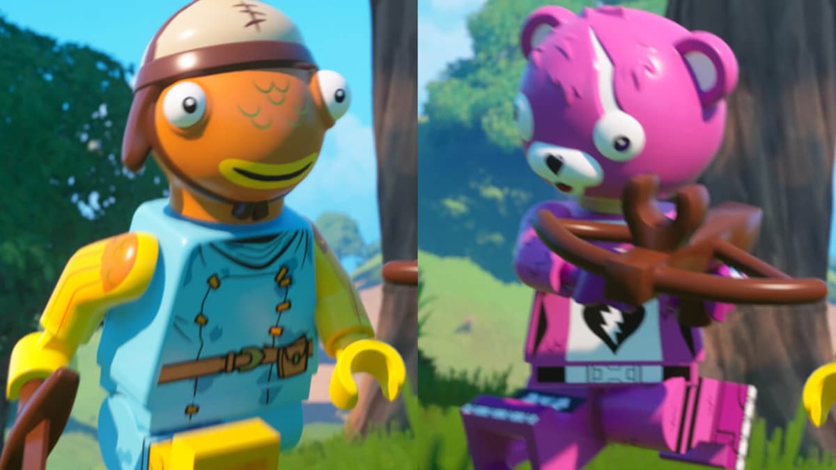 A screenshot featuring LEGO Fortnite characters.