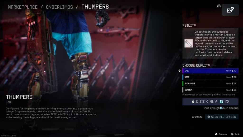 Thumpers legs in Off The Grid