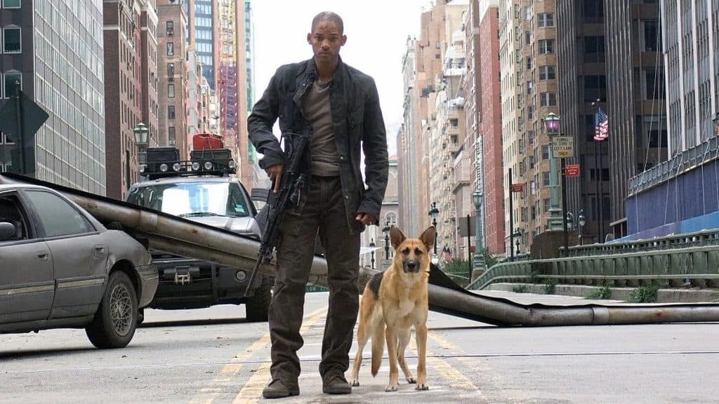 Will Smith and his dog in I Am Legend